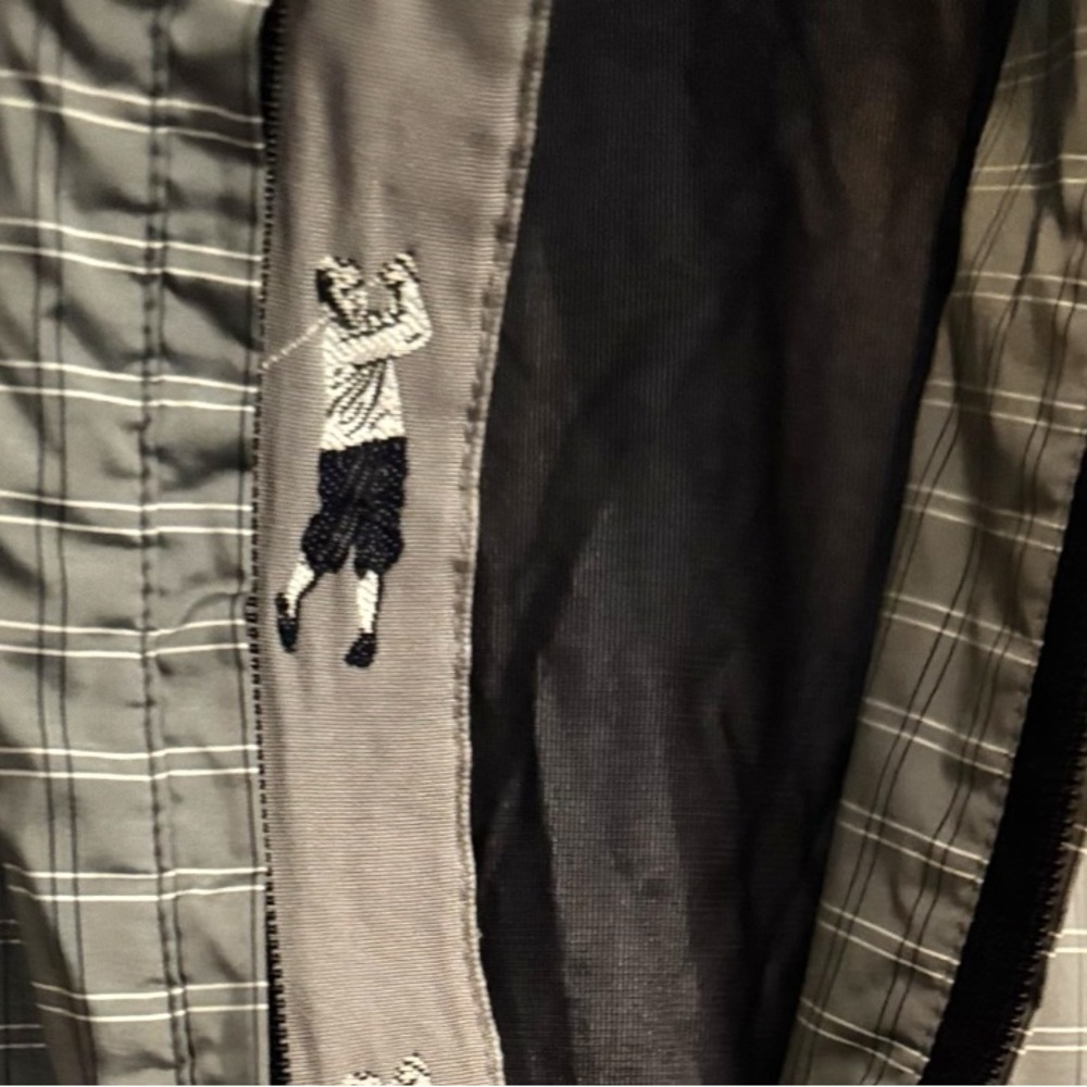 BOBBY JONES 🦄 Vintage 90’s Gray Plaid Pullover Quarter Zip Windbreaker Sz L - Picture 3 of 9